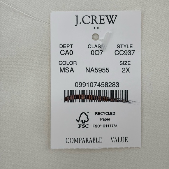 J Crew Factory Shiny v neck adjustable strap camisole in Ivory size 2X NWT CC937 - Picture 4 of 11